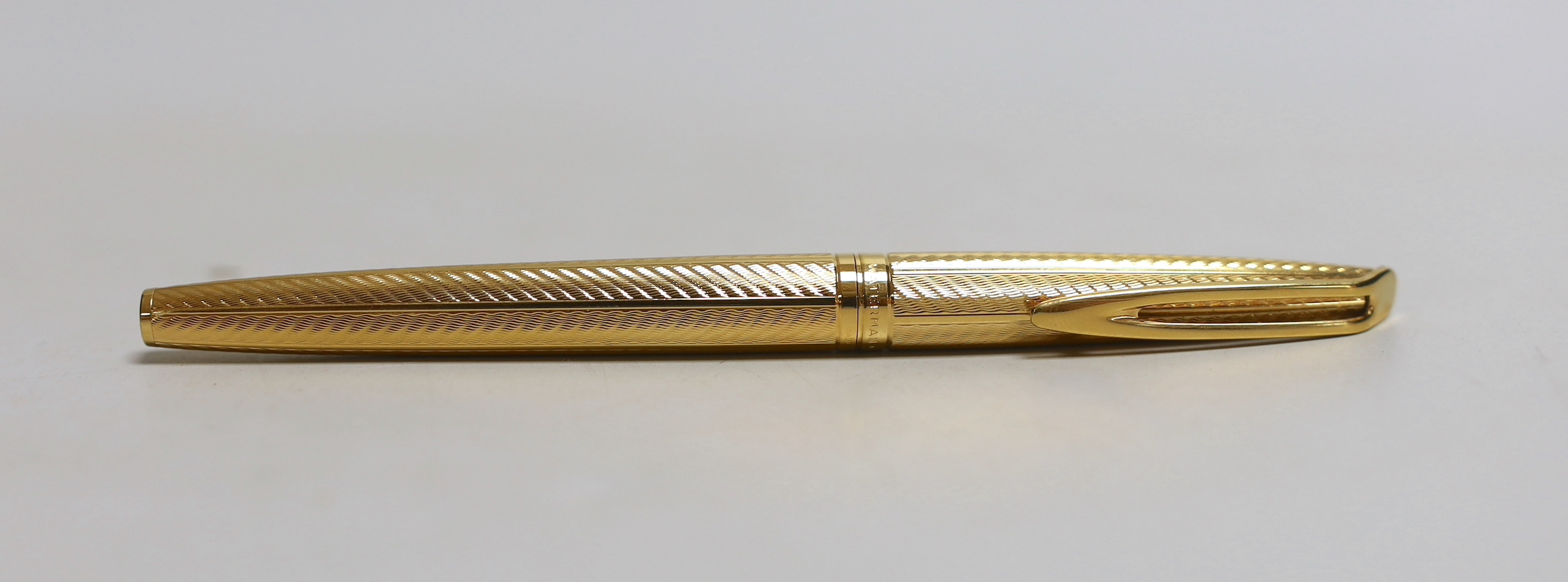 A cased gold plated Waterman fountain pen